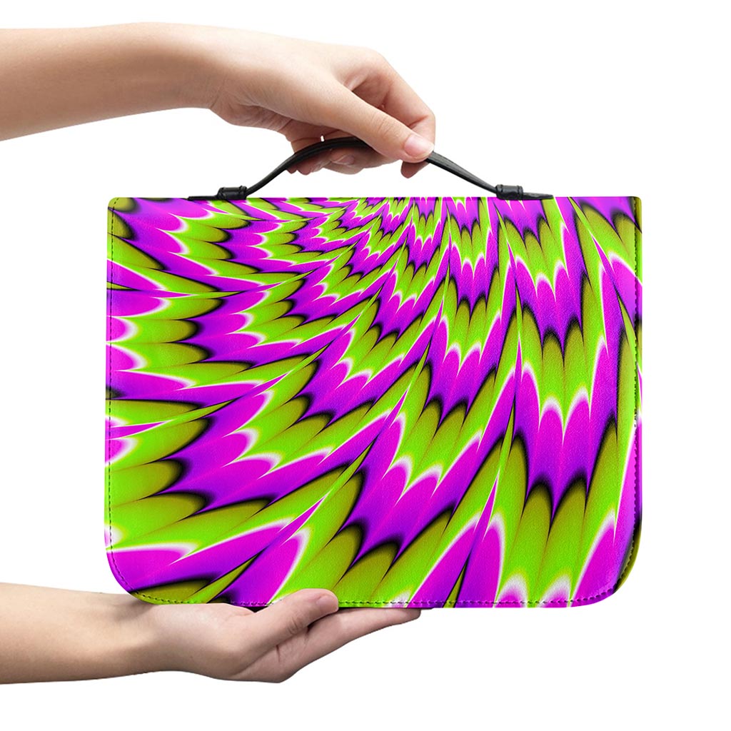Green Explosion Moving Optical Illusion Leather Bible Cover