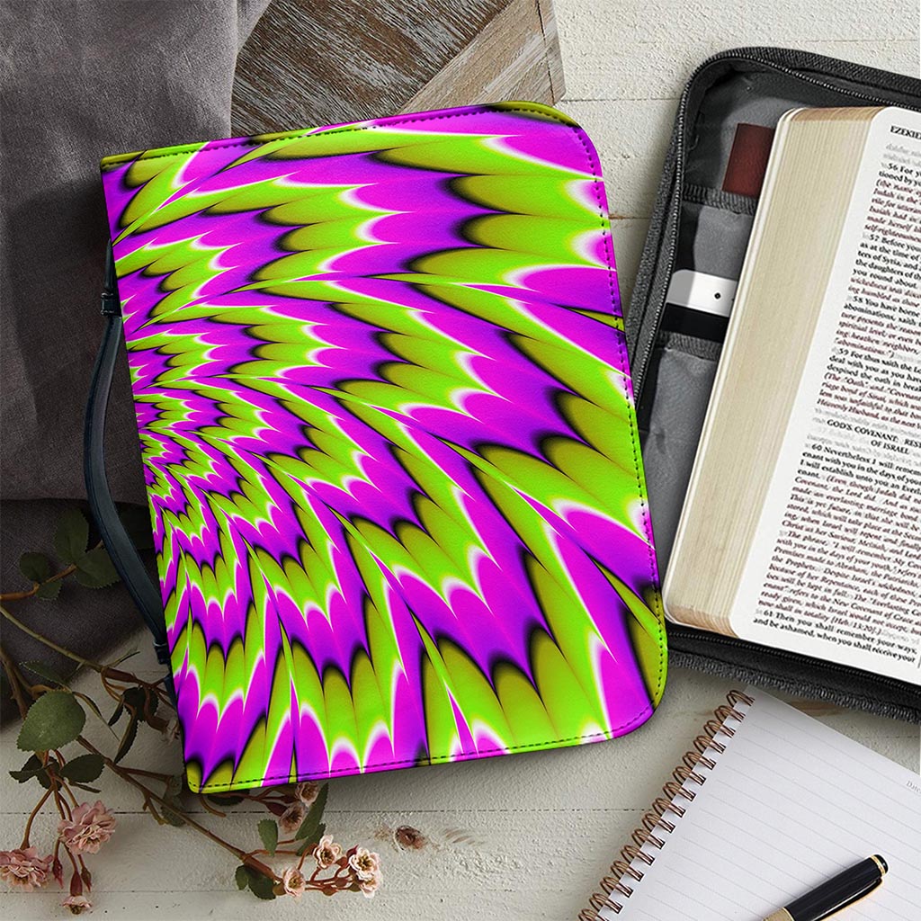 Green Explosion Moving Optical Illusion Leather Bible Cover