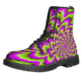 Green Explosion Moving Optical Illusion Lace-Up Boots