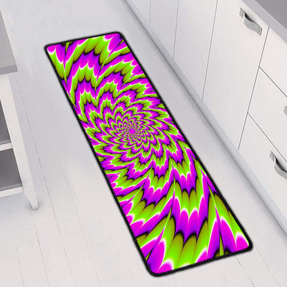 Green Explosion Moving Optical Illusion Long Kitchen Mat
