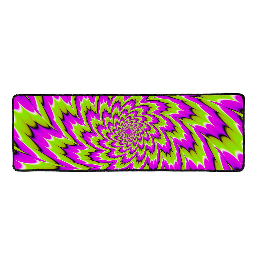 Green Explosion Moving Optical Illusion Long Kitchen Mat