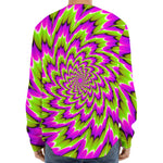 Green Explosion Moving Optical Illusion Long Sleeve Baseball Jersey