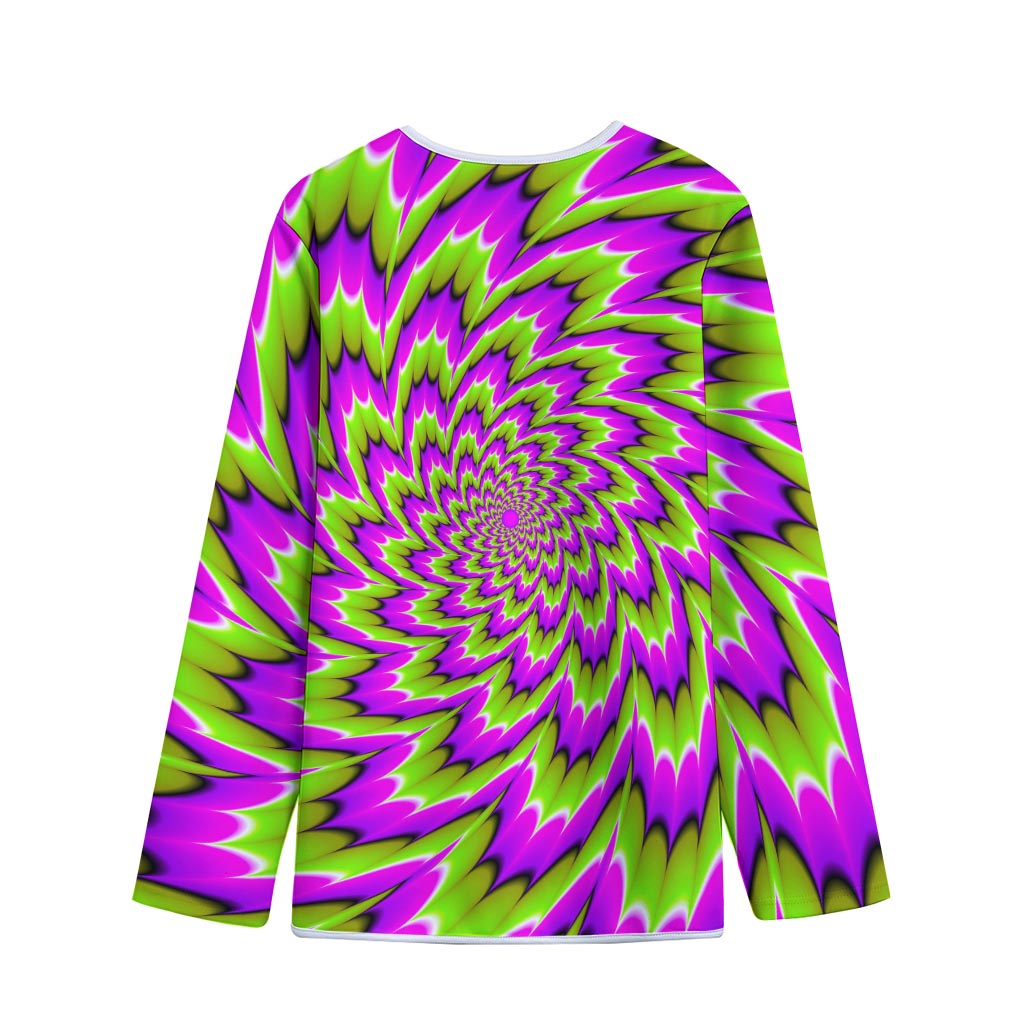 Green Explosion Moving Optical Illusion Long Sleeve Short Coat