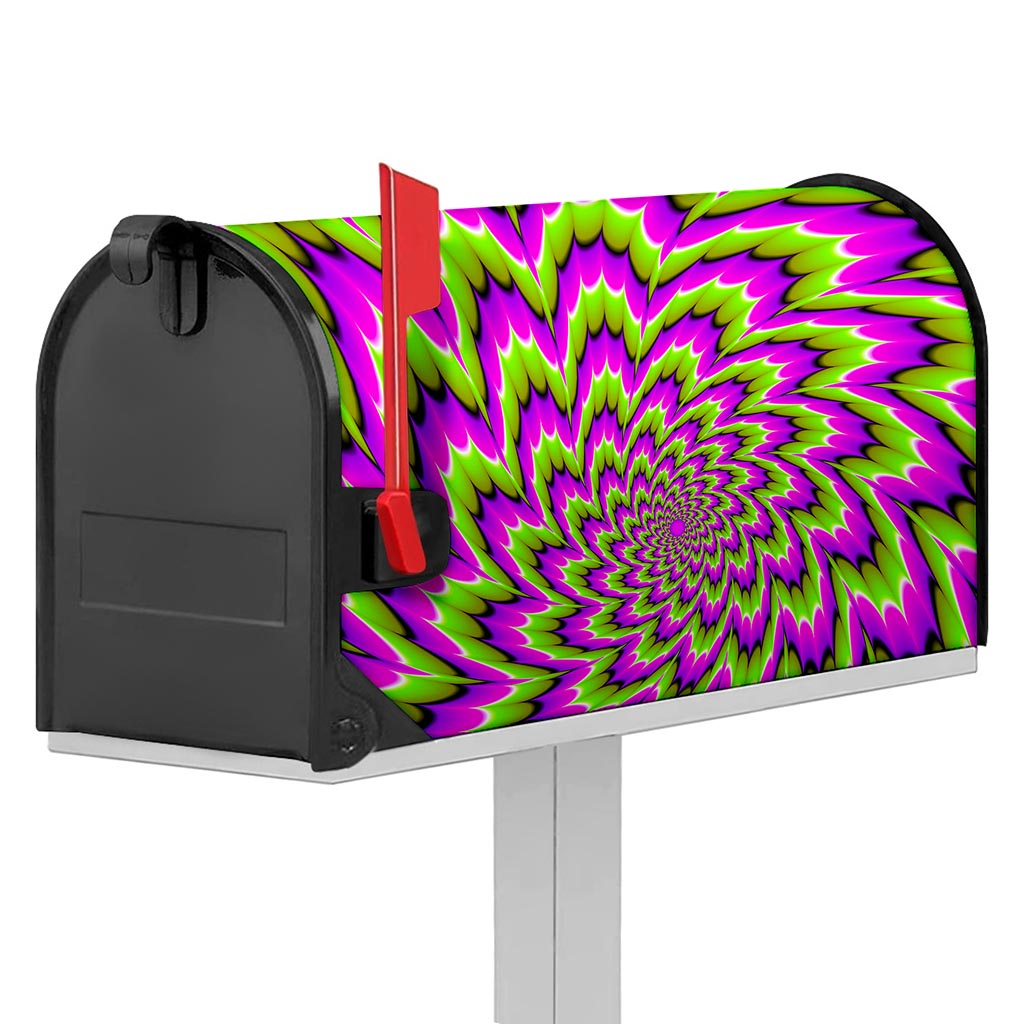 Green Explosion Moving Optical Illusion Mailbox Cover
