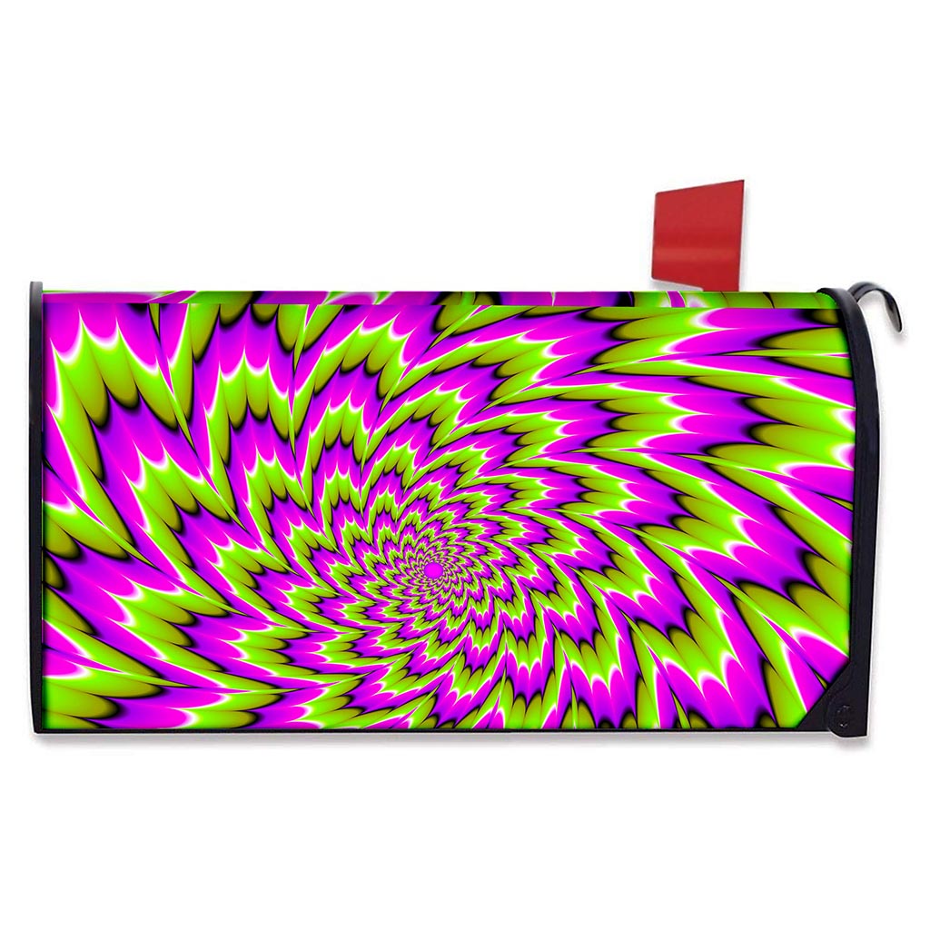 Green Explosion Moving Optical Illusion Mailbox Cover