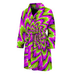 Green Explosion Moving Optical Illusion Men's Bathrobe