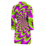 Green Explosion Moving Optical Illusion Men's Bathrobe