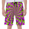 Green Explosion Moving Optical Illusion Men's Beach Shorts