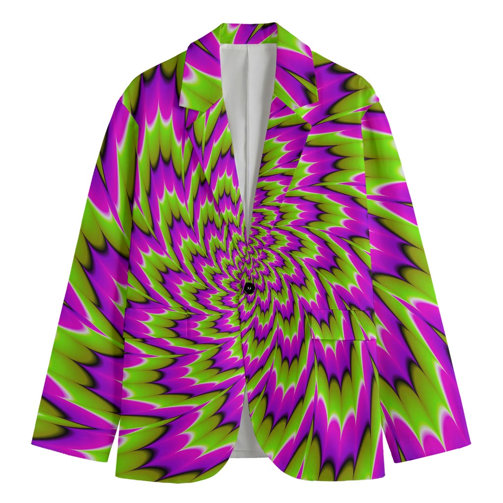 Green Explosion Moving Optical Illusion Men's Blazer