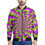 Green Explosion Moving Optical Illusion Men's Bomber Jacket