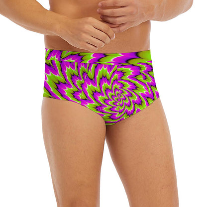 Green Explosion Moving Optical Illusion Men's Briefs