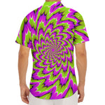 Green Explosion Moving Optical Illusion Men's Deep V-Neck Shirt