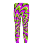 Green Explosion Moving Optical Illusion Men's leggings
