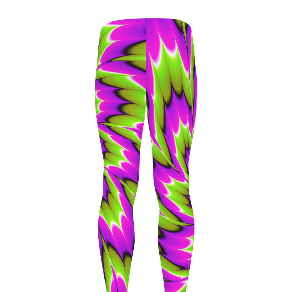 Green Explosion Moving Optical Illusion Men's leggings