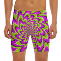Green Explosion Moving Optical Illusion Men's Long Boxer Briefs