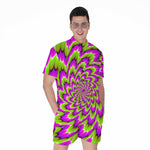 Green Explosion Moving Optical Illusion Men's Rompers