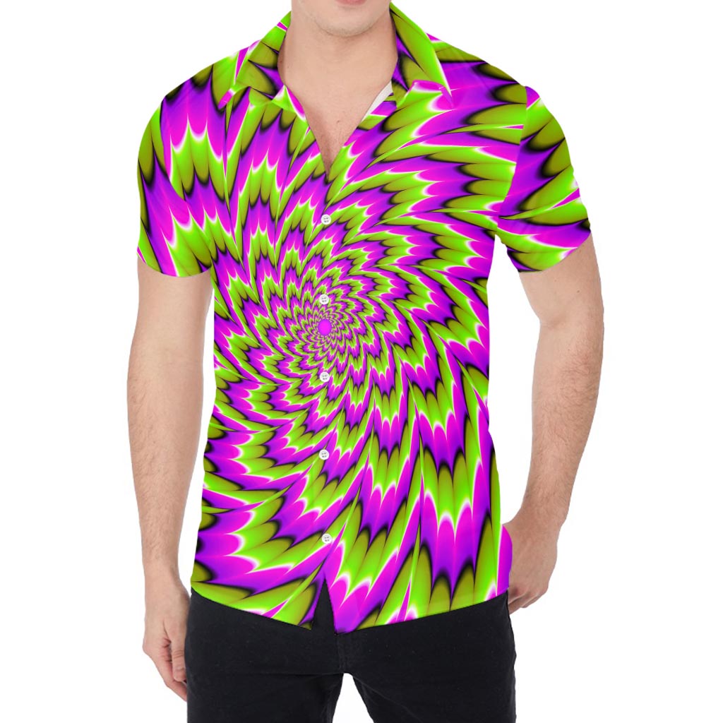 Green Explosion Moving Optical Illusion Men's Shirt