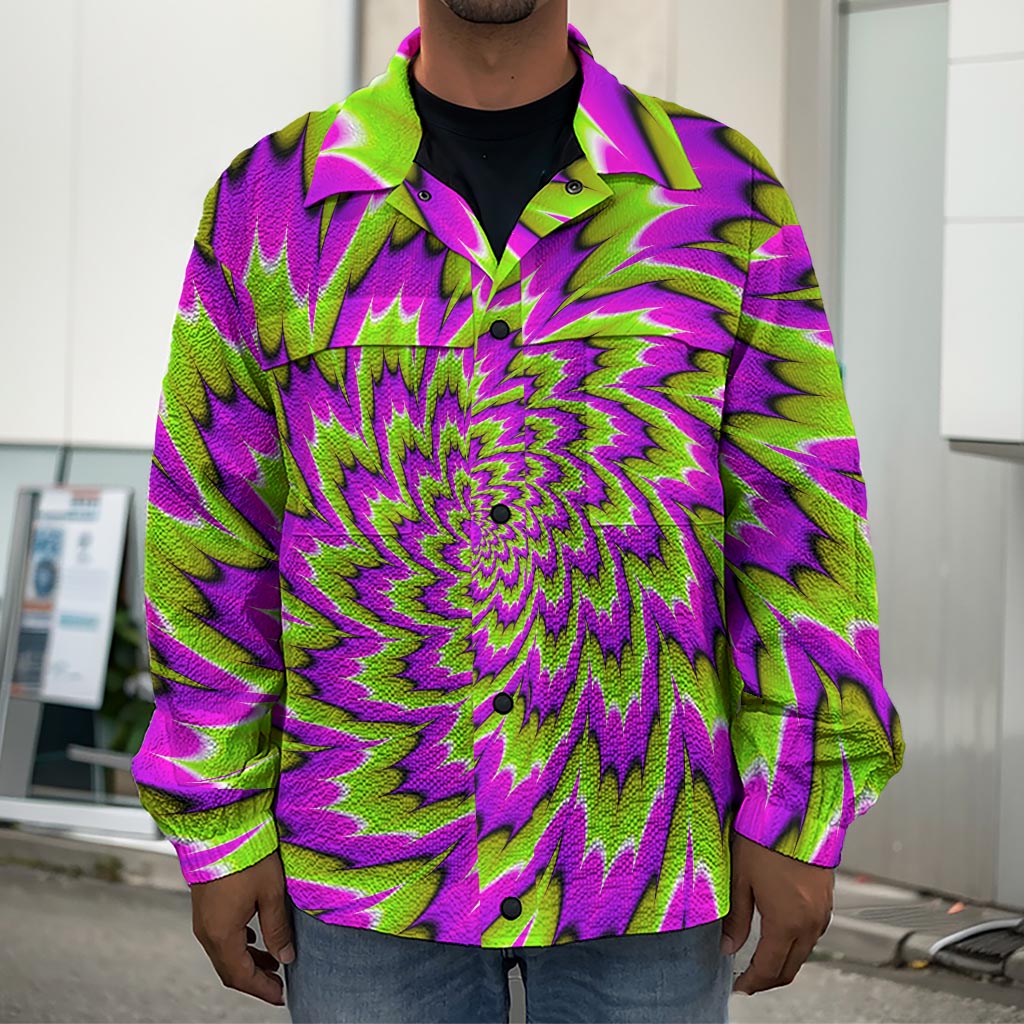 Green Explosion Moving Optical Illusion Men's Shirt Jacket