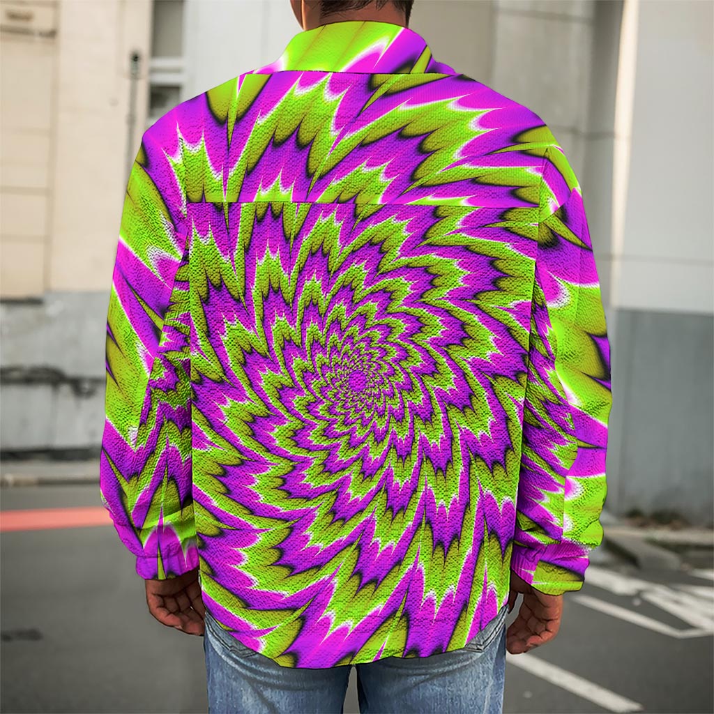 Green Explosion Moving Optical Illusion Men's Shirt Jacket