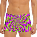 Green Explosion Moving Optical Illusion Men's Short Boxer Briefs