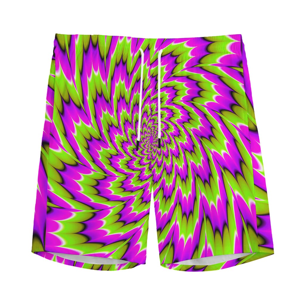 Green Explosion Moving Optical Illusion Men's Sports Shorts