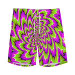 Green Explosion Moving Optical Illusion Men's Sports Shorts