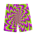 Green Explosion Moving Optical Illusion Men's Sports Shorts
