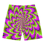 Green Explosion Moving Optical Illusion Men's Swim Trunks