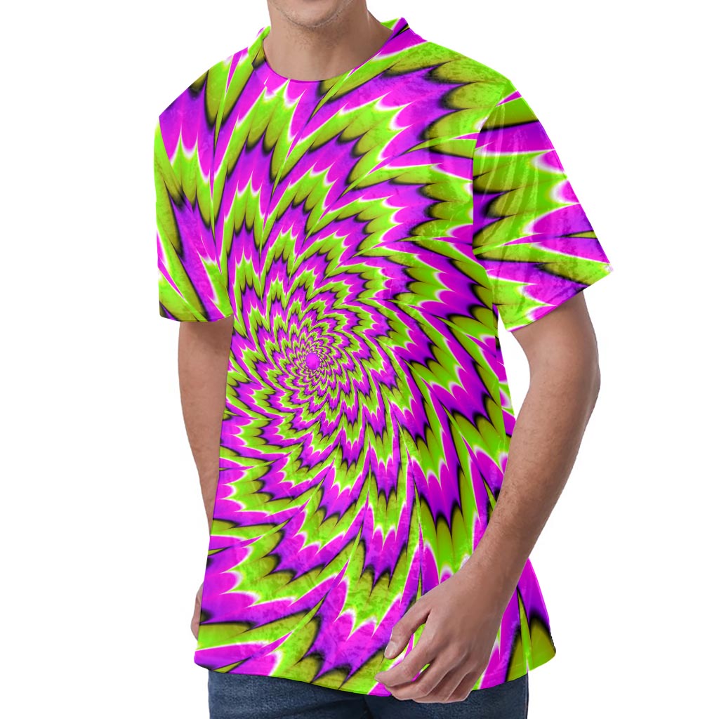 Green Explosion Moving Optical Illusion Men's Velvet T-Shirt