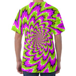 Green Explosion Moving Optical Illusion Men's Velvet T-Shirt