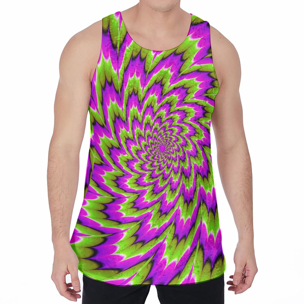 Green Explosion Moving Optical Illusion Men's Velvet Tank Top