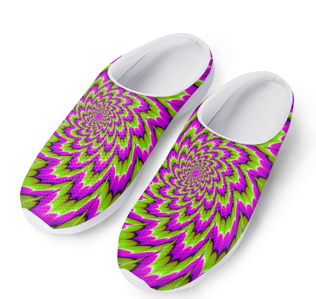 Green Explosion Moving Optical Illusion Mesh Casual Shoes