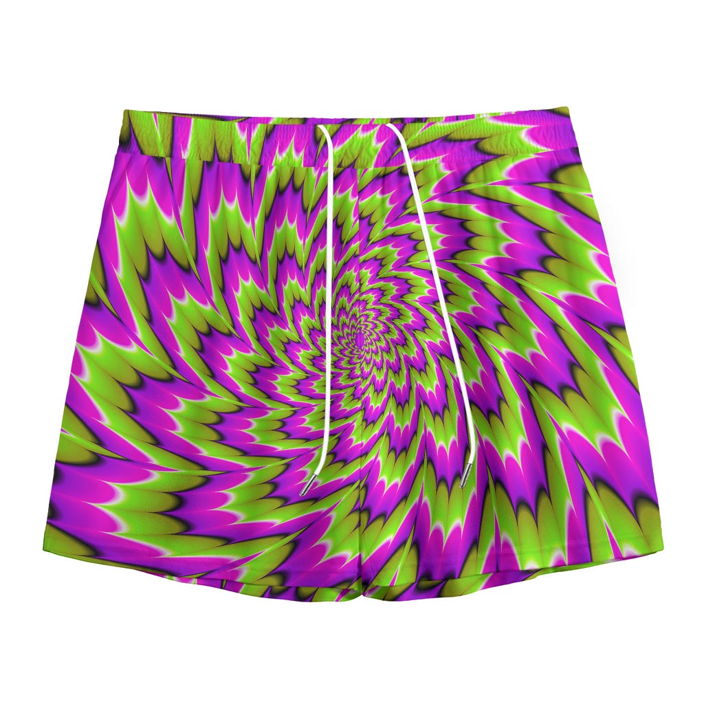Green Explosion Moving Optical Illusion Mesh Shorts