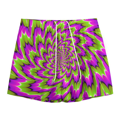Green Explosion Moving Optical Illusion Mesh Shorts