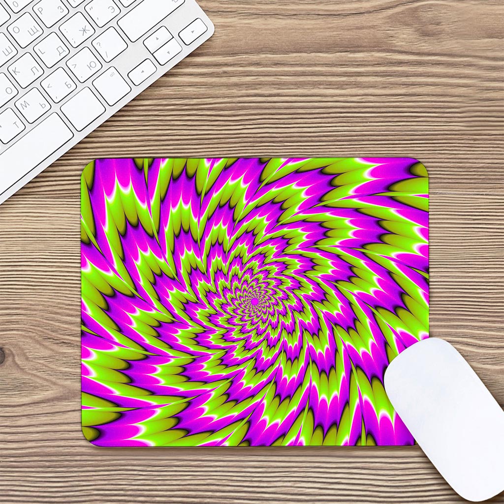 Green Explosion Moving Optical Illusion Mouse Pad