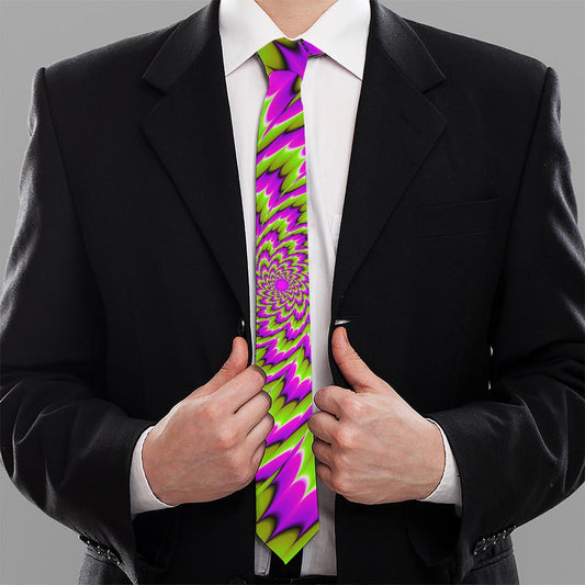 Green Explosion Moving Optical Illusion Necktie