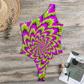 Green Explosion Moving Optical Illusion One Shoulder Bodysuit