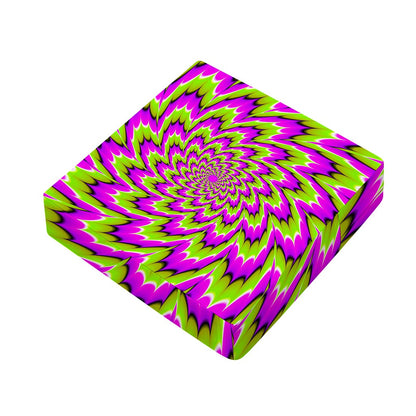 Green Explosion Moving Optical Illusion Outdoor Seat Cushion Cover