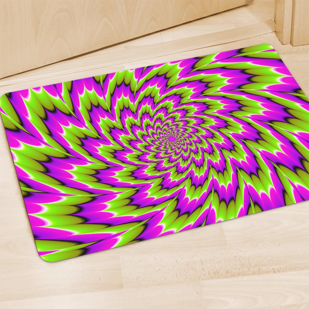 Green Explosion Moving Optical Illusion Polyester Doormat