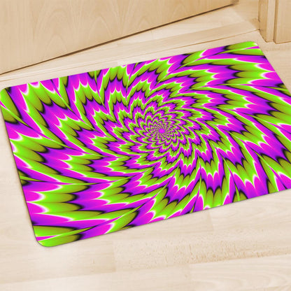 Green Explosion Moving Optical Illusion Polyester Doormat