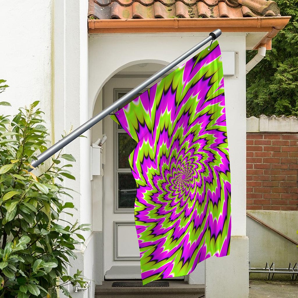 Green Explosion Moving Optical Illusion Polyester Flag