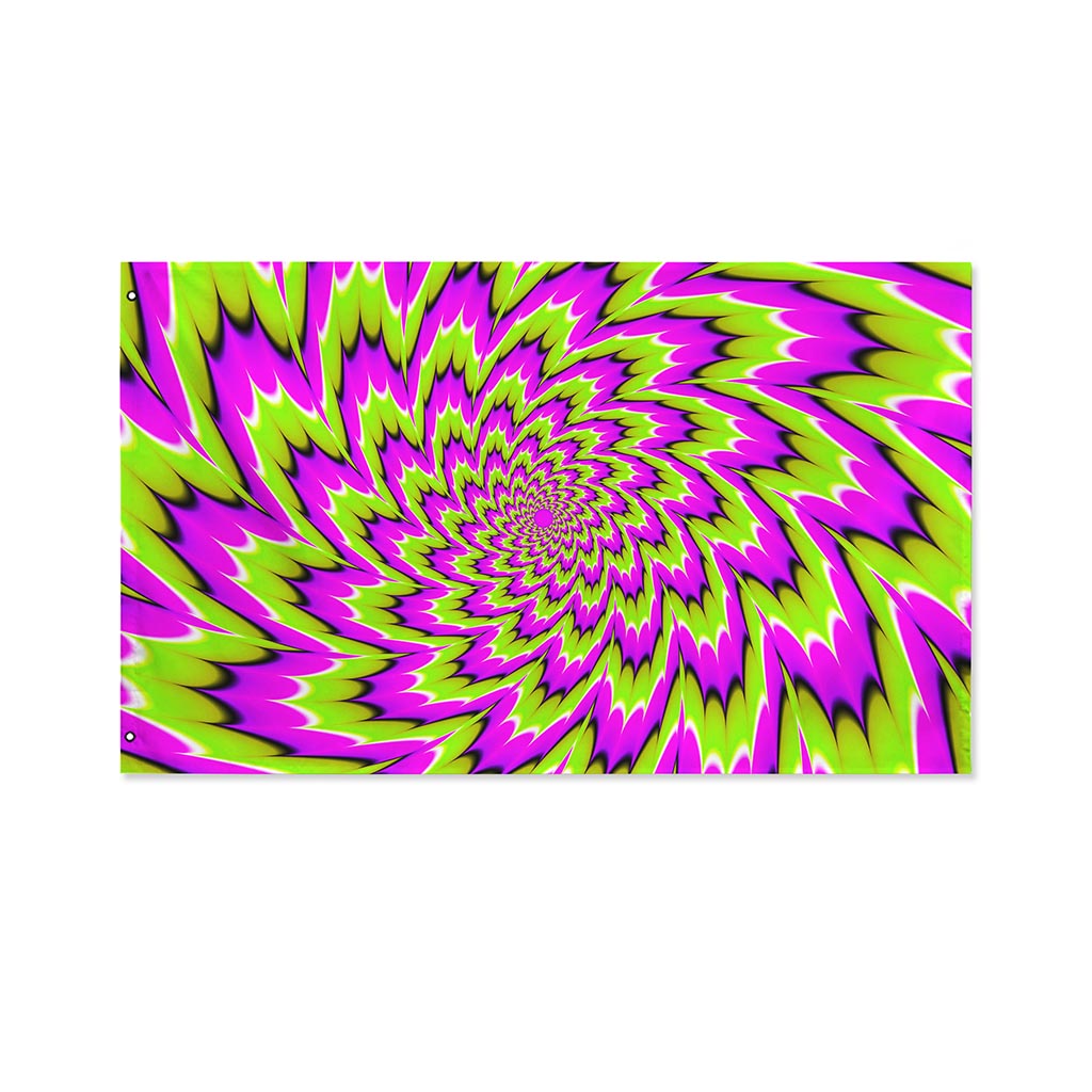 Green Explosion Moving Optical Illusion Polyester Flag