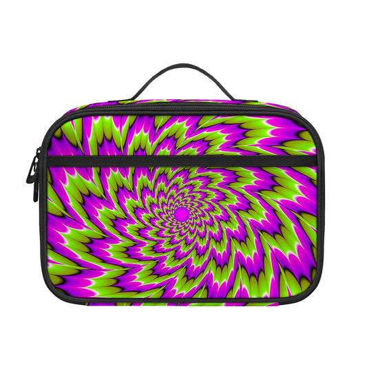 Green Explosion Moving Optical Illusion Portable Lunch Bag