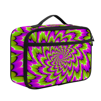 Green Explosion Moving Optical Illusion Portable Lunch Bag