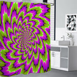 Green Explosion Moving Optical Illusion Premium Shower Curtain