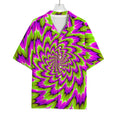 Green Explosion Moving Optical Illusion Rayon Hawaiian Shirt