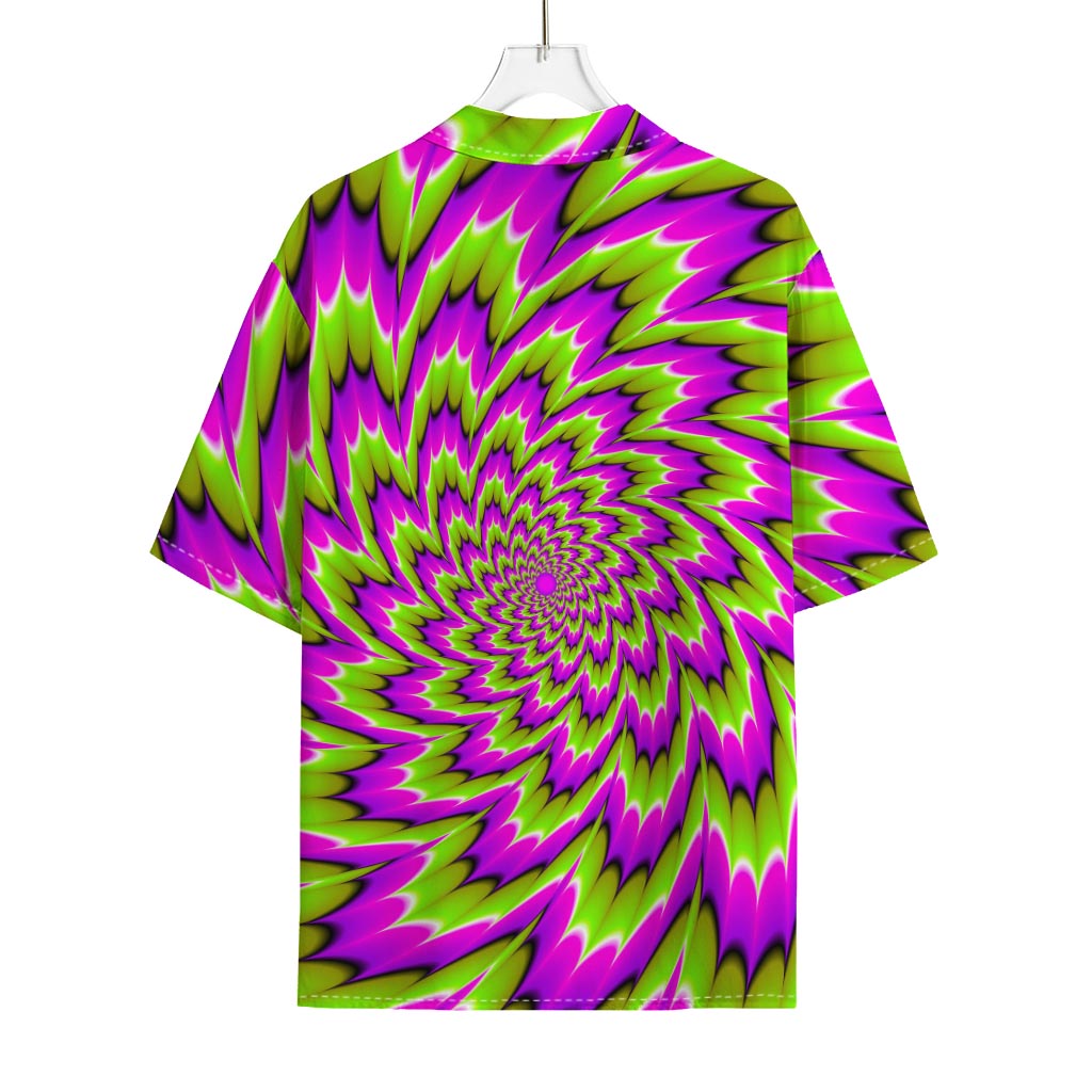 Green Explosion Moving Optical Illusion Rayon Hawaiian Shirt