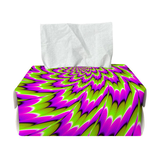 Green Explosion Moving Optical Illusion Rectangle Tissue Box Cover