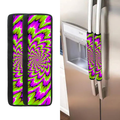 Green Explosion Moving Optical Illusion Refrigerator Handle Covers