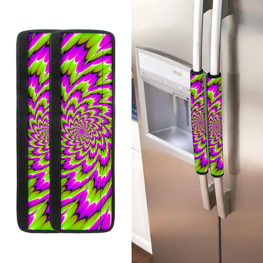 Green Explosion Moving Optical Illusion Refrigerator Handle Covers